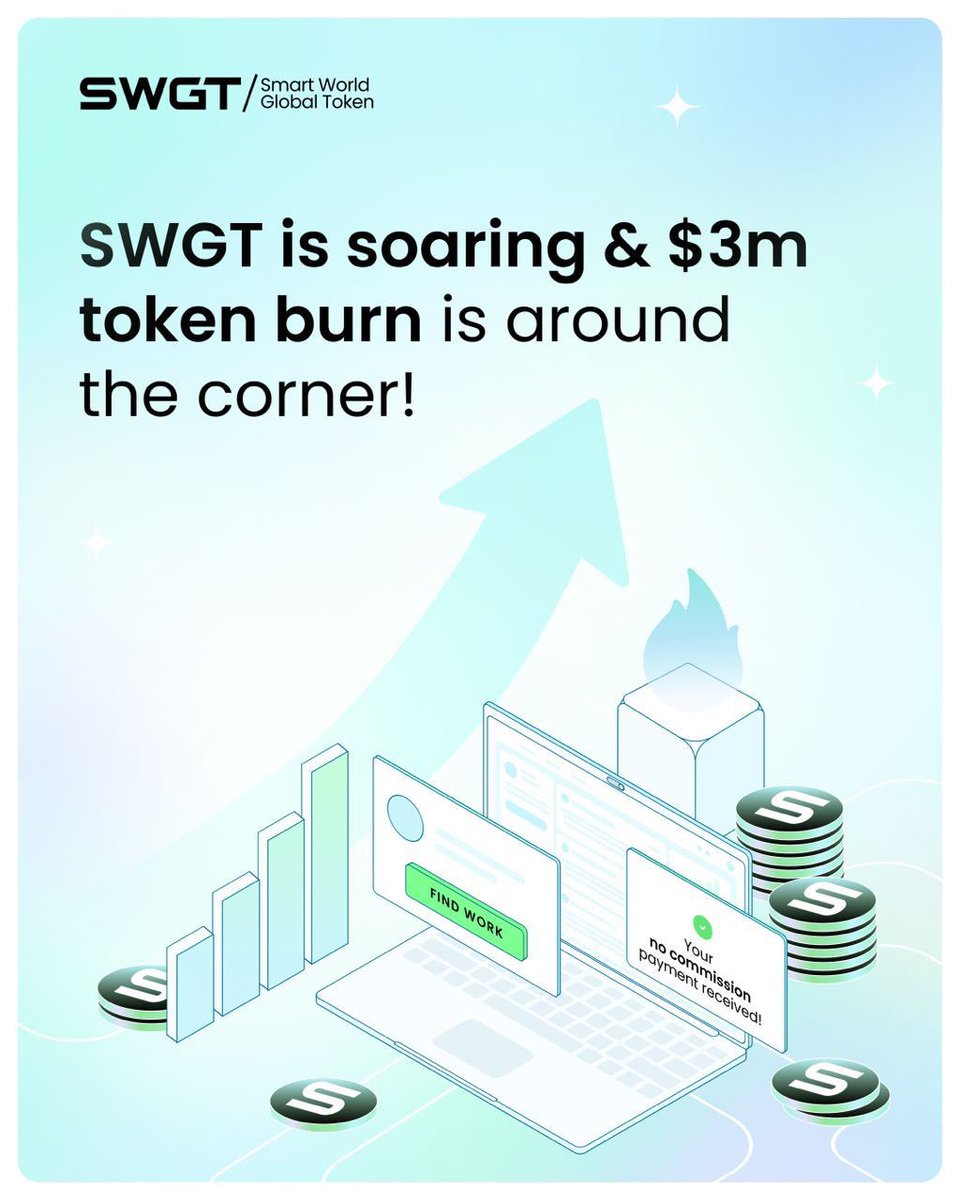 SWGToken's tweet photo. $SWGT IS SOARING & THE $3M TOKEN BURN IS JUST AROUND THE CORNER! 

It’s happening! We’re seeing huge momentum right now, and the future looks brighter than ever for $SWGT! 

🔥 $3 MILLION TOKEN BURN ON JANUARY 26 

January 26 will be a game-changer! We're burning 2% of the total supply (that’s $3 million worth of SWGT tokens) to increase scarcity and drive long-term value for our holders! 

📈 SWGT IS UP 25% IN JUST 3 DAYS 📈

In the past three days alone, $SWGT has surged 25%, and we’re just getting started! The momentum is building—this token is on fire! https://t.co/5W2HHSOZJG 

⚡ DEMO PRODUCT ALREADY LIVE ⚡

The deWork platform—our MVP for the decentralized gig economy—is live and running! 

With the freelance market projected to hit $18.1B by 2028, $SWGT is poised to be at the center of this explosive growth! 🌍 https://t.co/rn60Pr3gWP 

💥 SWGT NOW ON BYBIT INDEX 💥

And to top it off, $SWGT has officially been added to the Bybit Index List! This is a huge milestone in our growth and solidifies our position as a leading player in the market. https://t.co/XJXCeJqFOF 

🔮 What’s Next for $SWGT?🔮

We’re just getting started! The burn, combined with these major milestones, will only strengthen $SWGT's position as we move into 2025. The market is heating up, and now is the time to BUY SWGT before we take off even higher!

💎 BUY SWGT TODAY 💎

Gate ➡️ https://t.co/ZMiAnAcP5c
Bitget ➡️ https://t.co/iqmwPE8zq6
MEXC ➡️ https://t.co/22Gc9Bb4uV
Bitmart ➡️ https://t.co/3aRSr8wVm1
LBank ➡️ https://t.co/kIiFEXPdwV