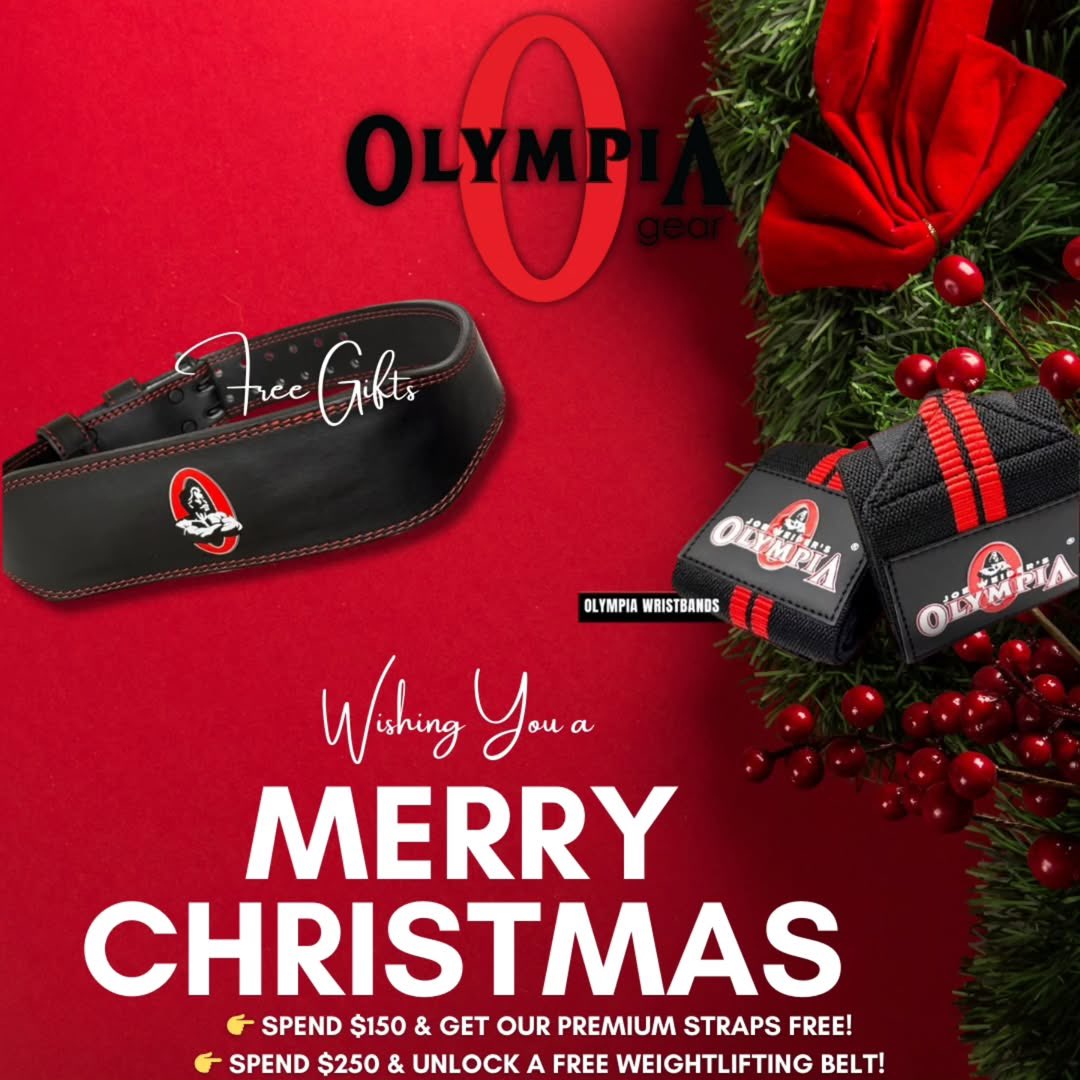 muscle_fitness's tweet photo. 🎄 Merry Christmas from Olympia Gear! 🎁🎅

Enjoy the holidays AND some epic FREE gifts on us! 🎉 

👉 Spend $150 & get our premium straps FREE! 
👉 Spend $250 & unlock a FREE weightlifting belt! 💪

Because you deserve the BEST! 🏋️‍♂️✨ #OlympiaGear #HolidayGifts #LiftWithOlympia #MerryChristmas