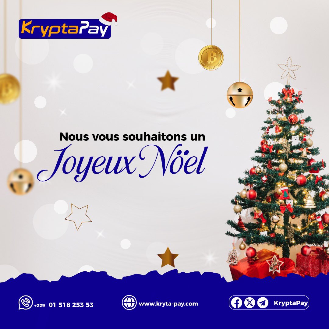 KryptaPay's tweet photo. Joyeux Noël !🎄
Merci à nos clients, partenaires et collaborateurs pour leur confiance en 2024. Ensemble, nous construisons un avenir d’innovation et d’inclusion financière en Afrique.
Passez des fêtes remplies de joie et de succès!
#JoyeuxNoël #KryptaPay #Afrique #Innovation https://t.co/CNPp9bvKVB