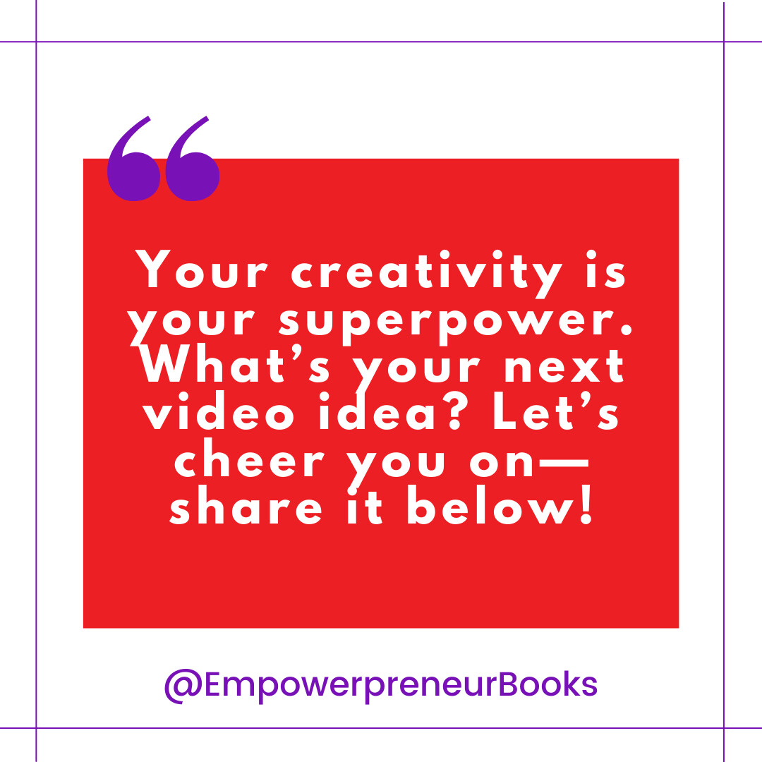 EmpowerpreneurB's tweet image. Your creativity is your superpower. What’s your next video idea? Let’s cheer you on—share it below!

#CreativePower #VlogLife #ContentCreators

Ready to grow your vlog and connect with your audience?