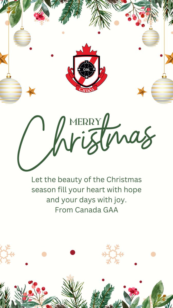 Merry Christmas from Canada GAA , Ulster GAA , World GAA , O'Neills Sportswear North America , Toronto GAA , Eastern Canada GAA , Vancouver GAA