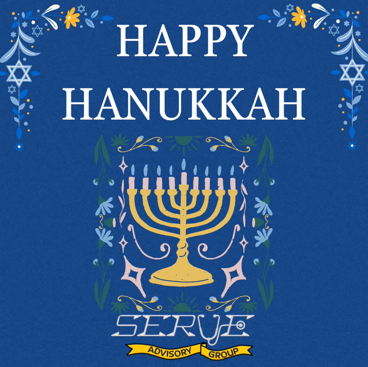 SERVE_Advisory's tweet photo. Wishing you eight nights filled with light, joy, and meaningful celebration. Happy Hanukkah! ✨ 

 #HowDoYouSERVE #ManyWaysToSERVE #FestivalOfLights #HappyHanukkah https://t.co/bKWmWN18oN