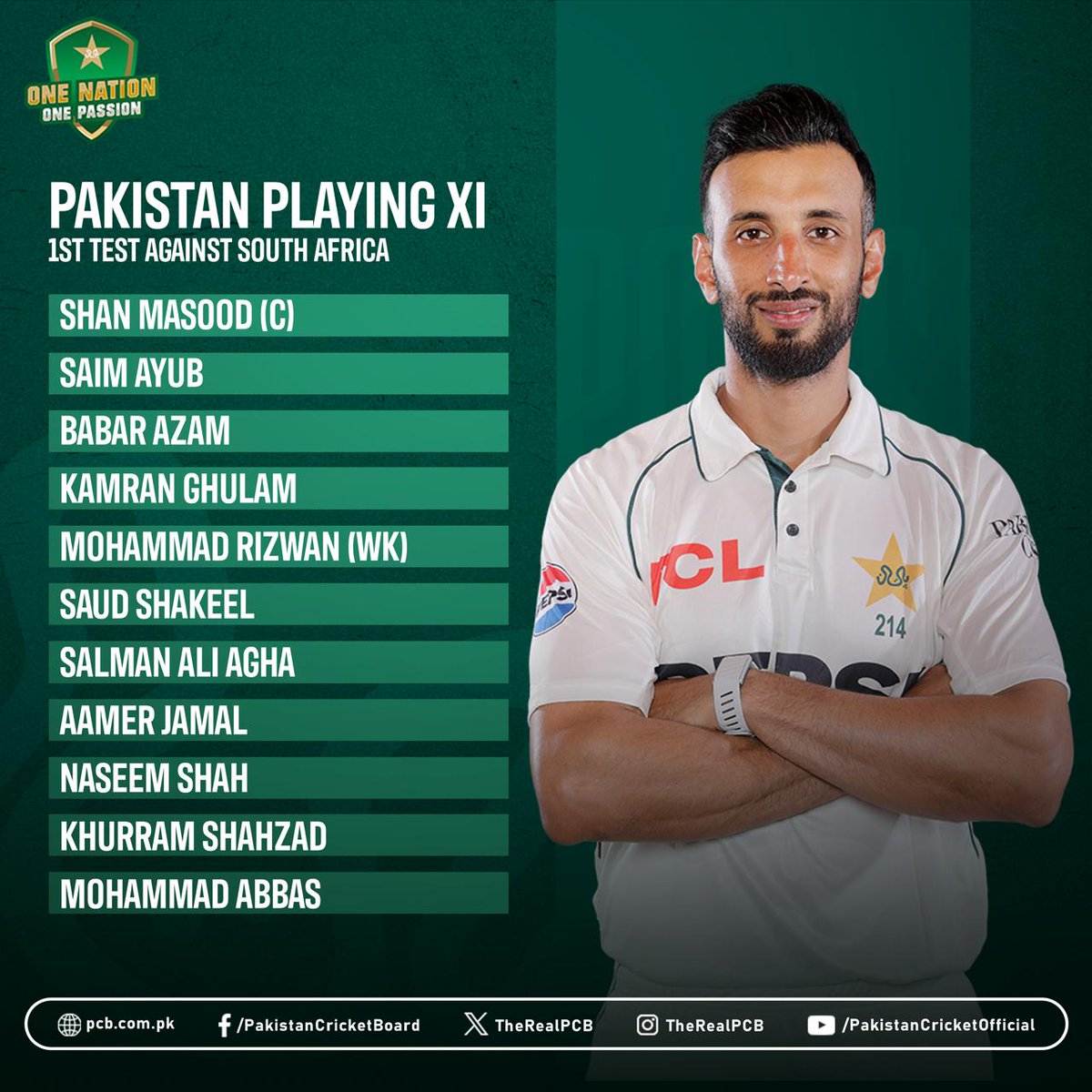 iamabidmalik's tweet photo. Good Luck to Team Pakistan...
#PAKvsSA #centuriontest https://t.co/Bmnttfzpej