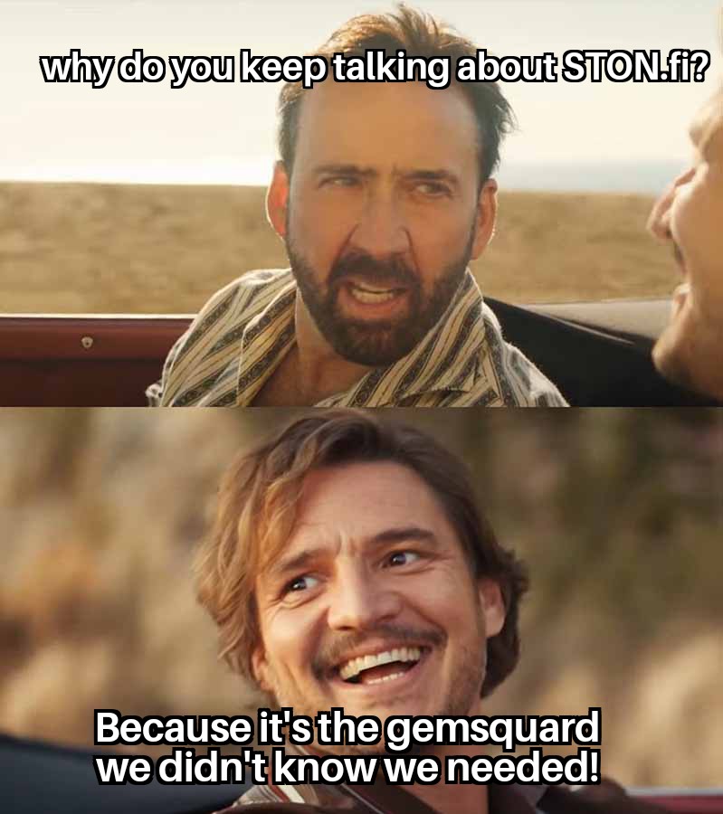 🤩 Some things are just too good not to share!🚀
#STONfi is where the real #GemSquad action happens. Don’t miss out! 🌟

👉 Discover the magic of #STONfi 💎
💬 Join the #STONfi community for updates, events, and more: 
🔗 Discord: discord.gg/XQHN8PwWDX

#Crypto #Defi #STONfi