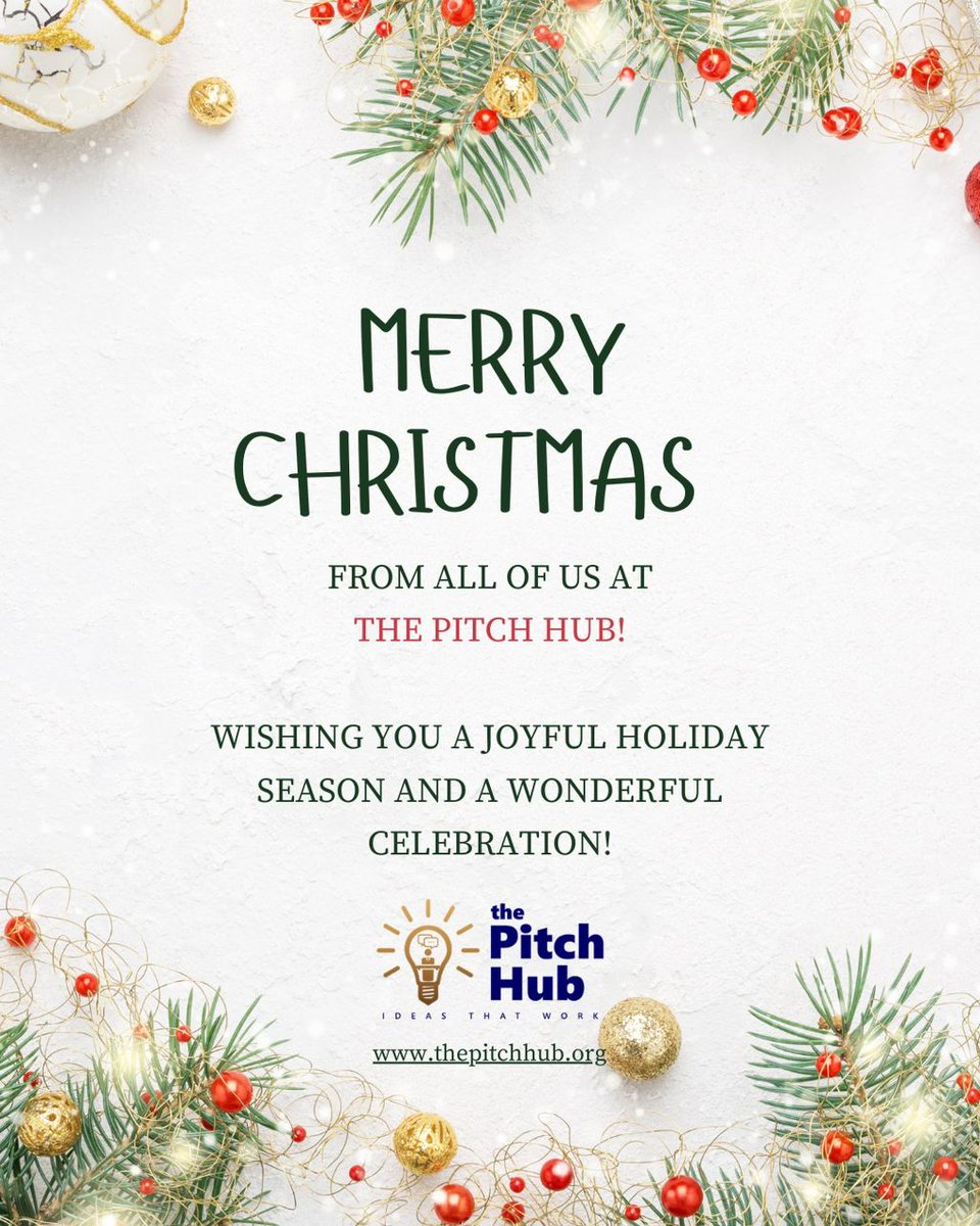 Warmest Christmas wishes from all of us at The Pitch Hub! 🎄 May this season bring you joy, love, and endless possibilities. Here’s to building dreams and creating impact together in the coming year. Happy Holidays!✨🥂
#MerryChristmas #thepitchhub