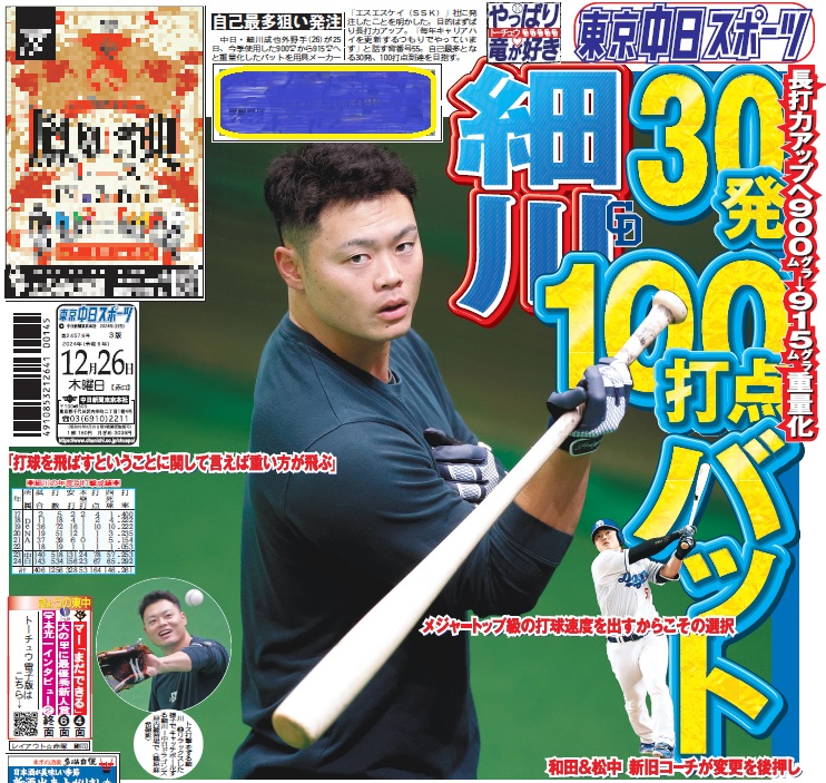 中日・細川成也、バットの重量を変更する 新バットは… | ドラ 中日・細川成也、バットの重量を変更する 新バットは… | ドラ