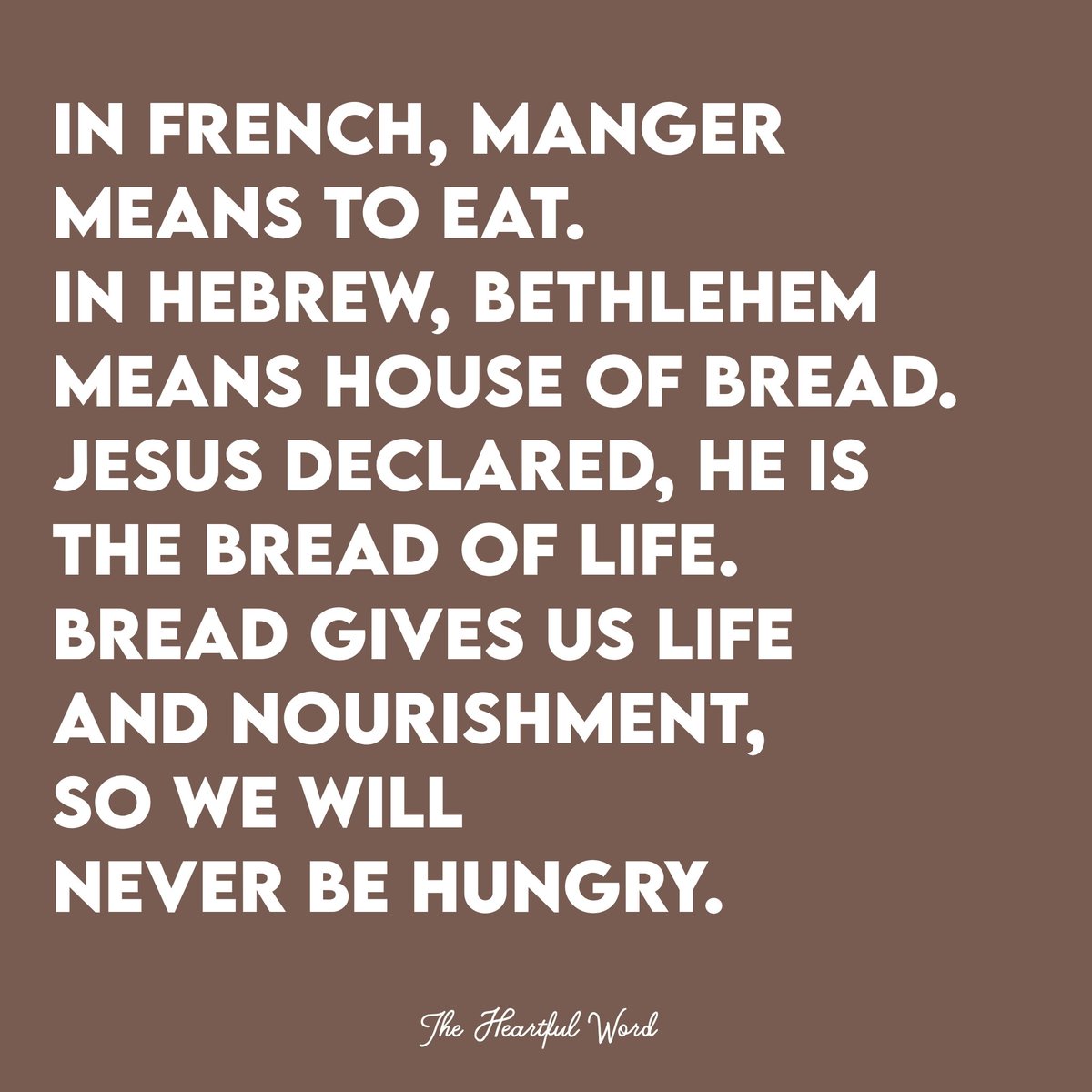 TheHeartfulWord's tweet photo. "Jesus said to them, “I am the bread of life; whoever comes to me shall not hunger, and whoever believes in me shall never thirst." -John 6:35 (ESV) https://t.co/kUBjwDbCP8