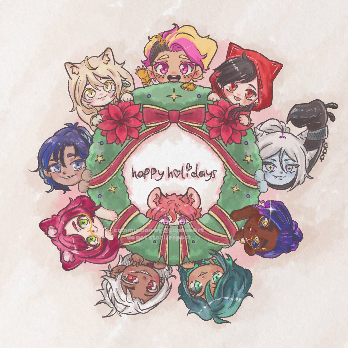 theprettykn1ght's tweet photo. Happy Holidays everyone! 🎄✨ no matter what you celebrate I hope this season brings you joy and happiness 💖
🎨 @LuNanaArt (c0mms open!)
#prettyknightfanart 
🎁Friend tags in replies!🎁 https://t.co/a7iuCuIsgH