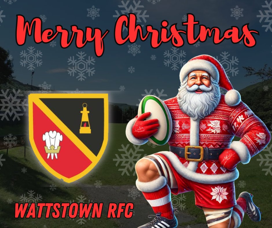 WATTSTOWNRFC's tweet photo. 🎄🎅 Merry Christmas from everyone at Wattstown RFC! 

To our players, supporters, members, and associates – thank you for your dedication and support throughout the year. Wishing you and your families a festive season. 

🏉❤️🖤

#WattstownRFC https://t.co/TIQ704FkuF