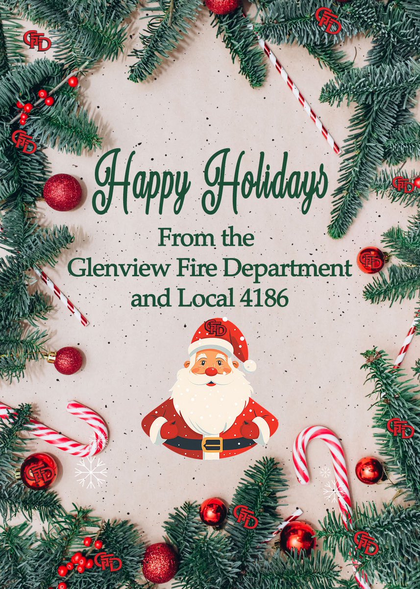 The Glenview Fire Department would like to wish you all a very Merry Christmas and Happy Holidays! From our family to yours we thank you for your incredible support. We wish you a season filled with joy, love, and safety! 🎄