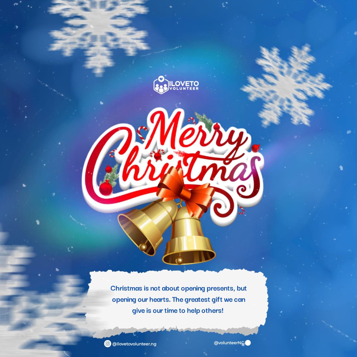 Christmas is like a deep breath of joy—family, laughter, and the little moments that matter most. Embrace the season and be kind to everyone you see, do not forget the reason for the season. Ilovetovolunteer wishes you a day full of love, warmth and laughter. 

Merry Christmas 🎄