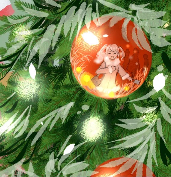 実は拡大すると背後から遅れてきたあんこが映ってます(Merry Christmas)