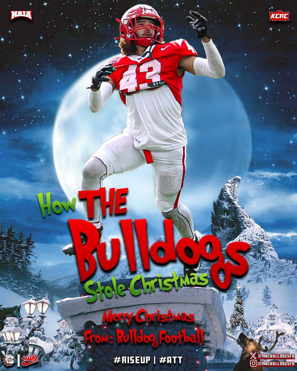 MACBulldogsFB's tweet image. Be careful leaving presents or footballs unattended this Christmas 🎄🎁

Merry Christmas from McPherson College Football!

#RiseUp | #ATT