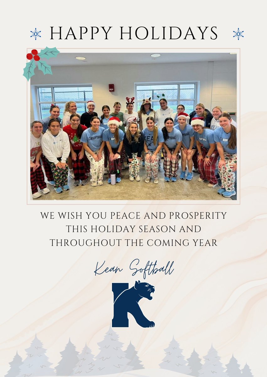 KeanSoftball's tweet photo. From our family to yours... we wish everyone a very Merry Christmas &amp; Happy Hanukkah for those who celebrate!! https://t.co/lS2MmI5SD1
