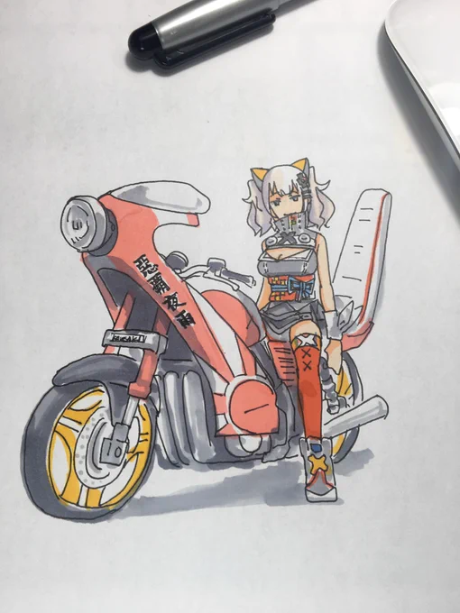 #クリスマスだから赤とか白のバイク乗せる 