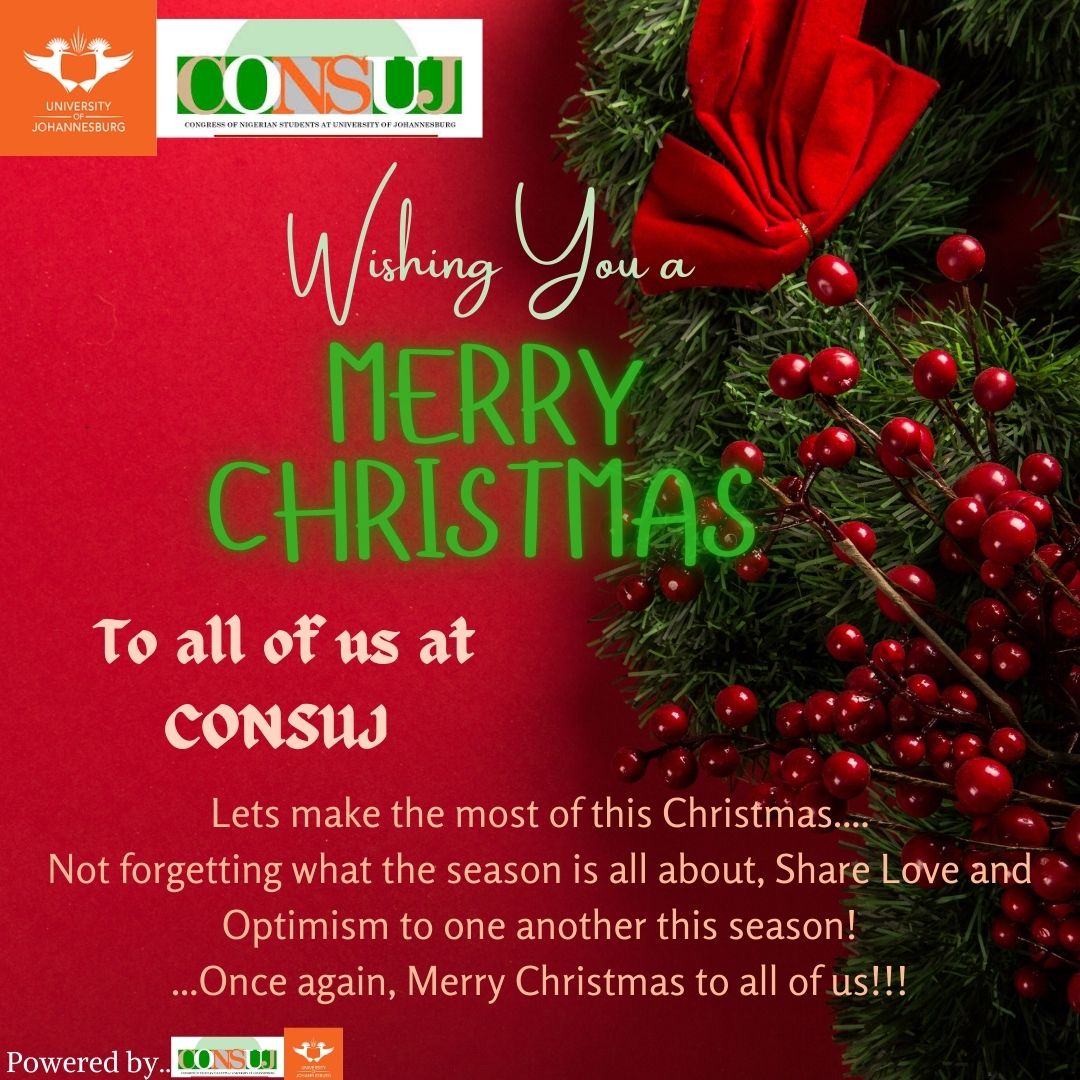 CONSUJ1's tweet photo. 🎄SEASON'S GREETING FROM CONSUJ🎁
May your christmas be filled with joy, peace and unity.
let's celebrate together in the true spirit of the season❤️✨

#consuj #uj #Christmas2024 #Johannesburg https://t.co/8guVFjmcWz
