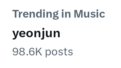 YeonjunChartsx's tweet photo. #YEONJUN is currently trending under 'Music' category on Twitter/X globally following his solo performance stage at 2024 SBS Gayo Daejeon!

YEONJUN GGUM GAYO DAEJEON
#ChristmasWithMCYeonjun https://t.co/xbCb5ME4Zu