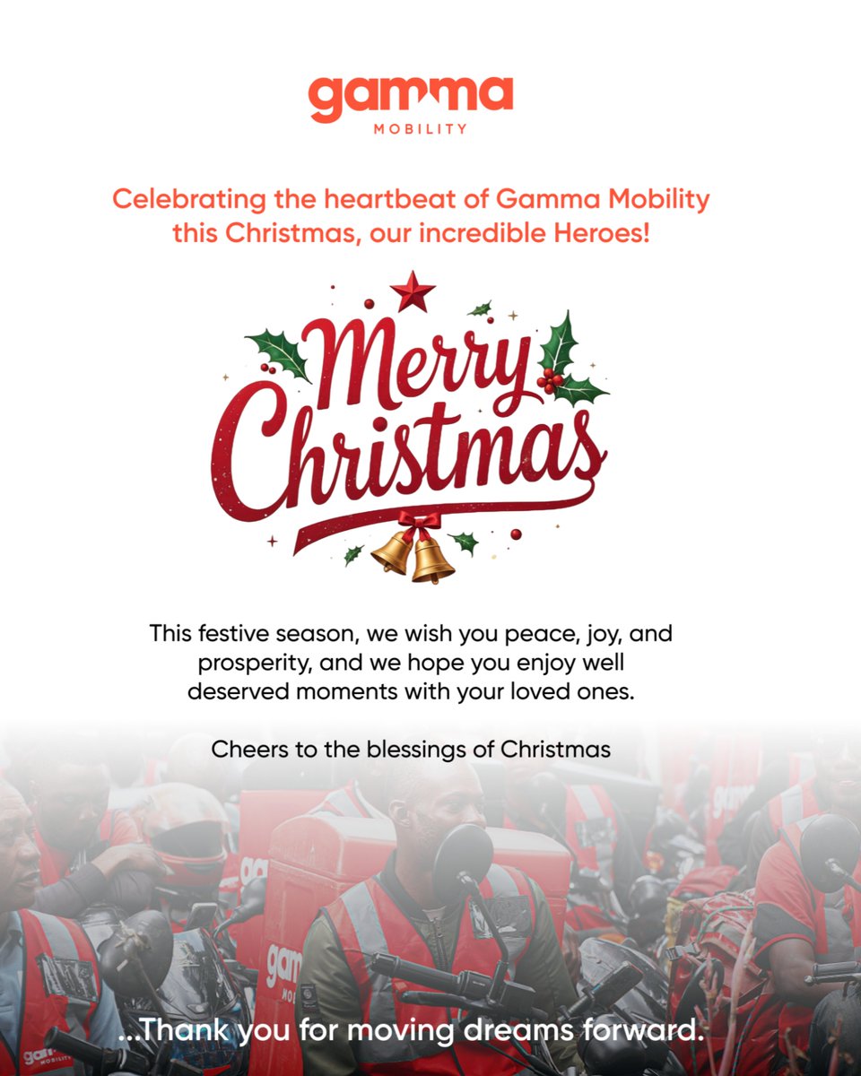 Celebrating the Heartbeat of Gamma Mobility this Christmas 

Our Incredible Heroes! 

Thank you for moving dreams forward and for the dedication, passion, and hard work you bring to every journey. This festive season, we wish you peace, joy, and prosperity.