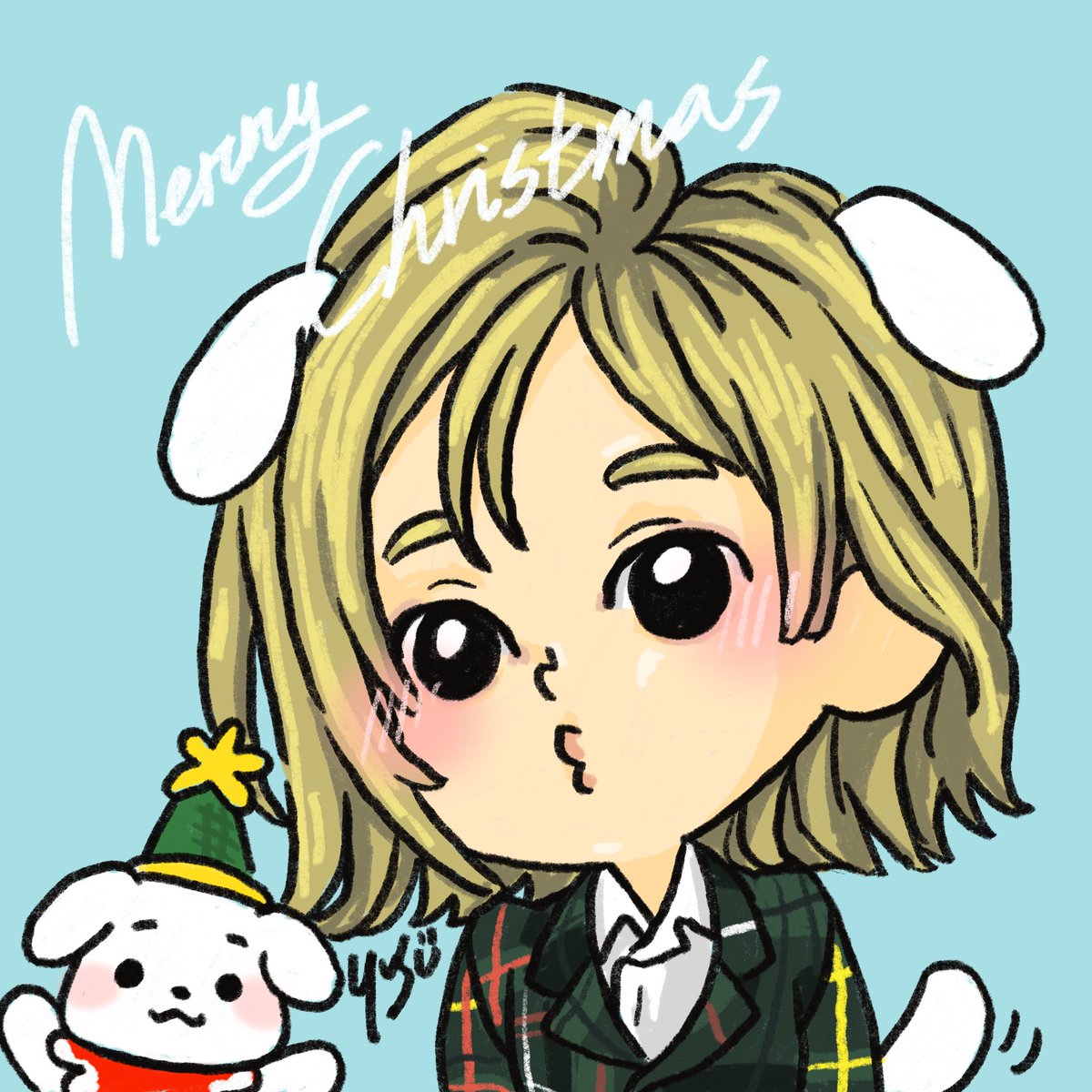 YusuWu's tweet image. 我們可愛的小冬子🎄
祝大家聖誕快樂呦！
*今天兩張都是嘟嘟嘴
（但其實我很不會畫嘟嘴）
#winter #aespa #aespawinter