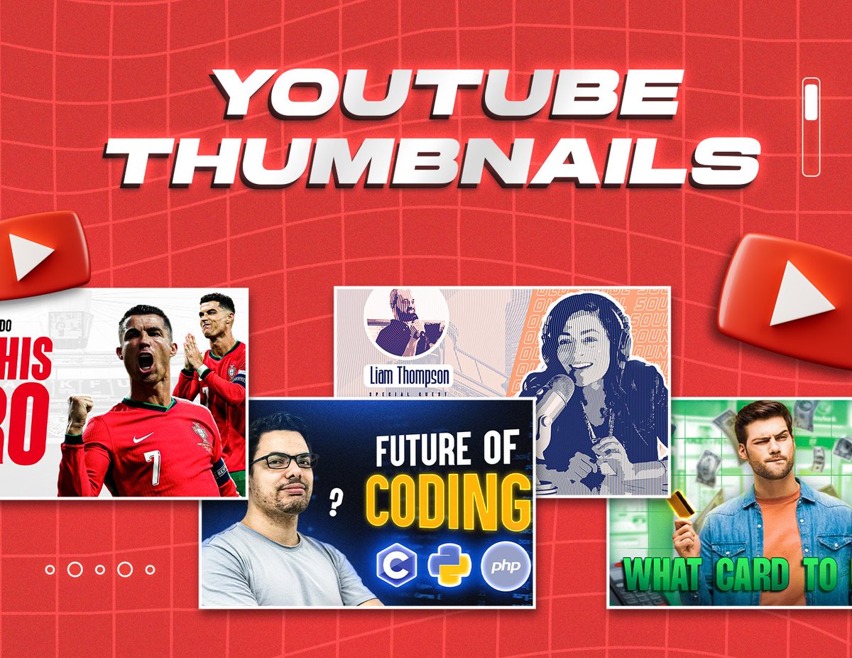 AundulibA's tweet photo. Check out my latest project:
A collection of eye-catching YouTube thumbnails designed to boost clicks and engagement.

See the full project here:
👉 https://t.co/SKFXdDgxe1

Let me know your thoughts!

#GraphicDesign #YouTubeThumbnails #CreativeDesign #YouTube #thumbnails https://t.co/t2Ocyp0Gad