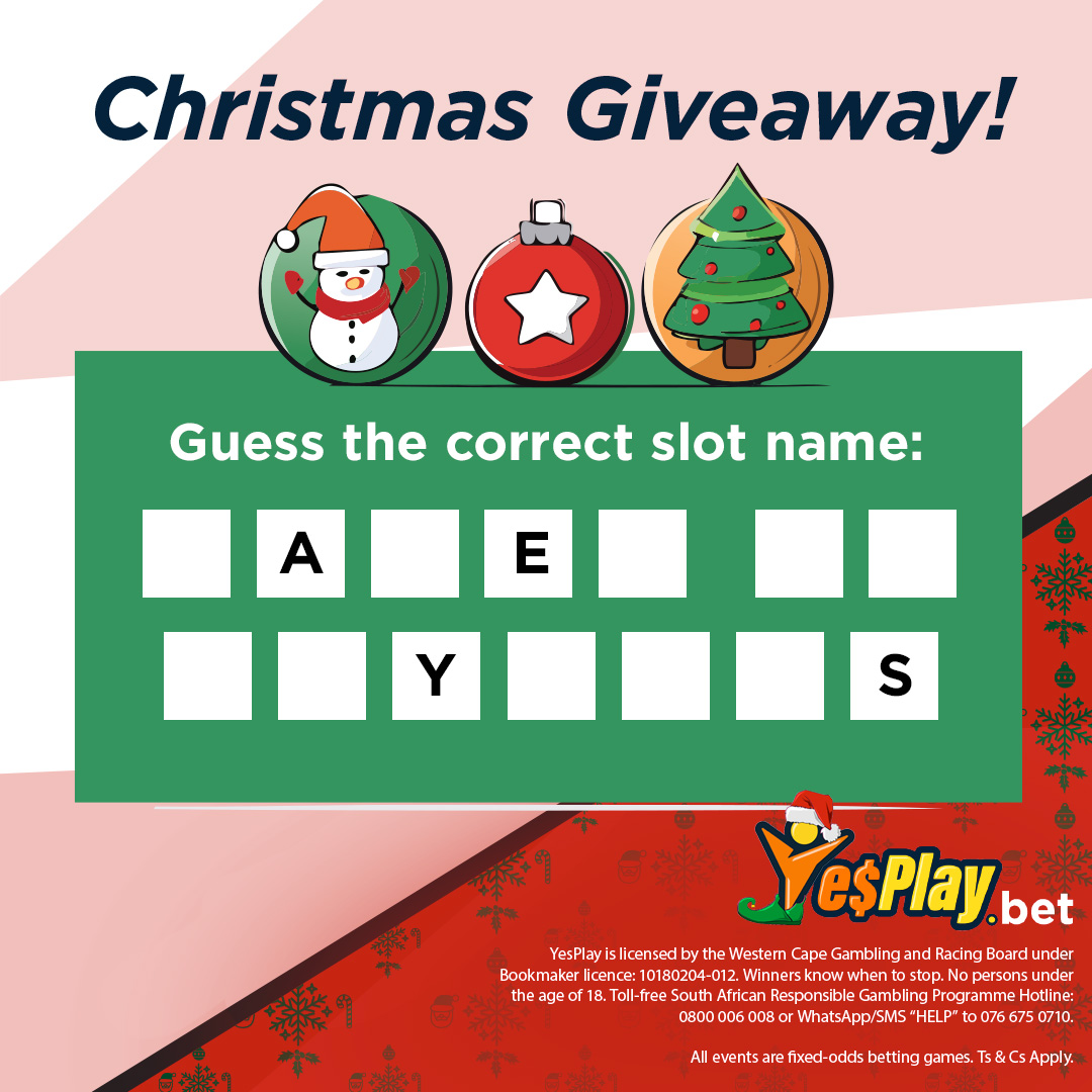 YesPlaySA's tweet image. 🎄🎰 Christmas Giveaway Alert! 🎁

Think you know the slot? 🤔 Guess the name and grab your share of R1000 Free Bonus! 💸

Here’s how to enter:
1️⃣ Reply with your answer and include the #YesPlay hashtag.
2️⃣ Repost this post and follow @YesPlaySA to qualify.

⏰ Entries close on…