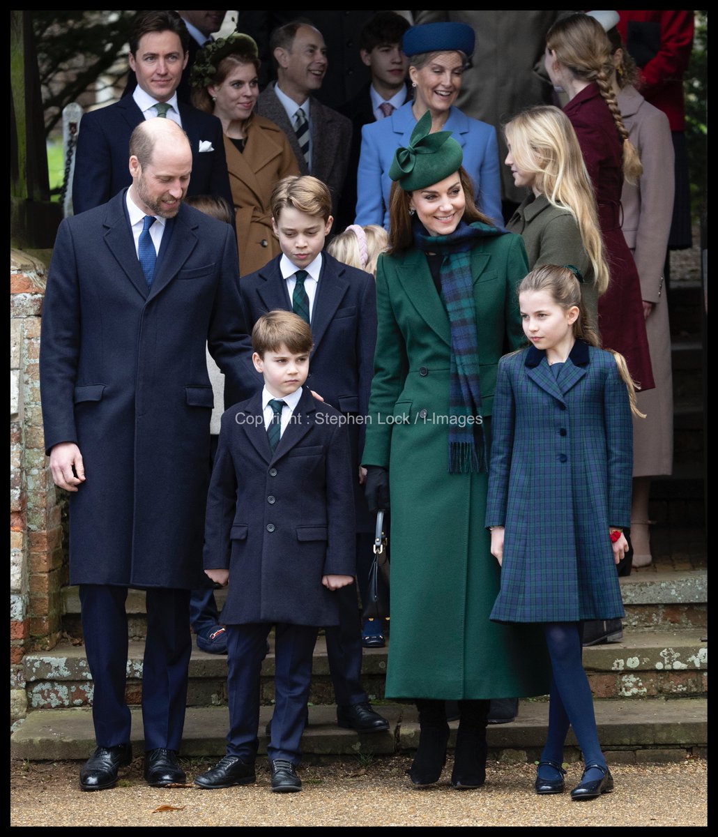 Stephen Lock's pictures of the Prince and Princess of Wales and their children at the Christmas Day church service at Sandringham #Royals #KateMiddleton #PrinceWilliam #PrincessCatherine #PrinceGeorge #Christmas2024 #Kate
