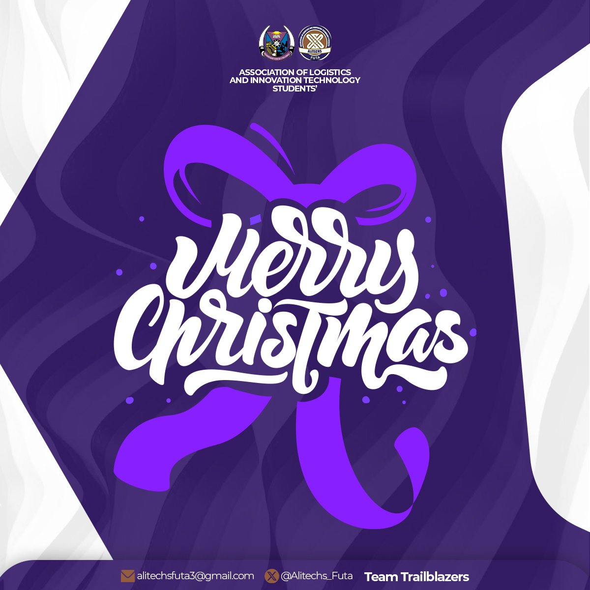 Alitechs_Futa's tweet photo. ALITECHS wishes our student populace a Merry Christmas and a prosperous new year in advance. Christmas reminds us the about the ever enduring love of God, the coming of Christ and serves as a season for reunion and bonding with loved ones.

Team Trailblazers✍️
#MerryChristmas https://t.co/uu2G57R23l