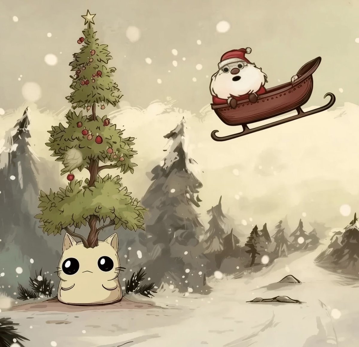 TreeStuckInCat's tweet photo. They said All I want for Christmas is you, but Santa sees a tree stuck in cat and nopes right outta there. At least I look festive, right? 

Merry Christmas from the entire $TREEINCAT team! #TREEINCAT https://t.co/ktGBEvgpYe