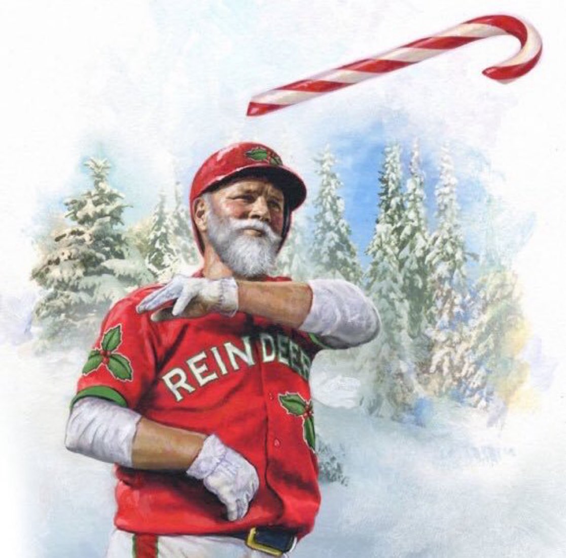 KentMurphy's tweet image. Nothin says Christmas more than Santa pimpin a dinger with a candy cane bat