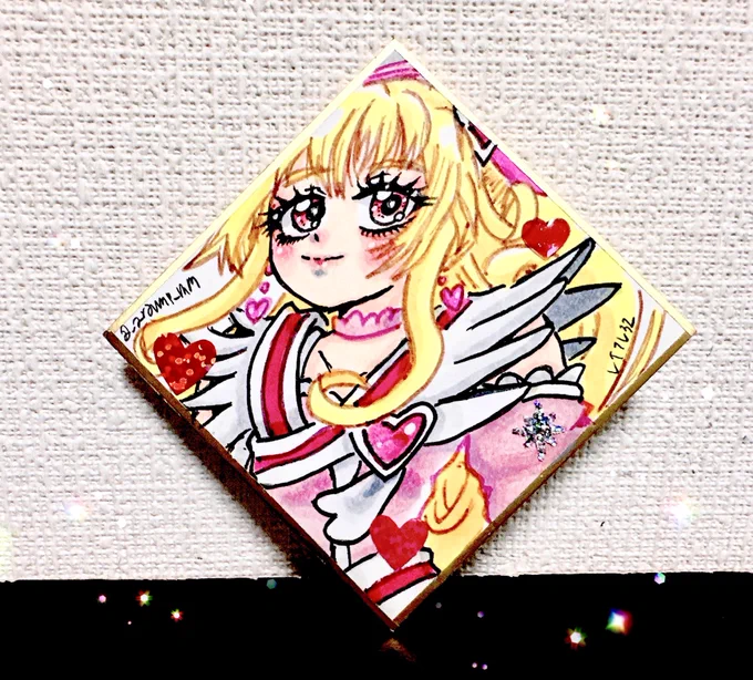 7/21のお題「相田マナ/キュアハート」より...キュアハート!ドキプリの雰囲気って難しいわ〜 #プリキュア版深夜の真剣お絵描き60分一本勝負 
