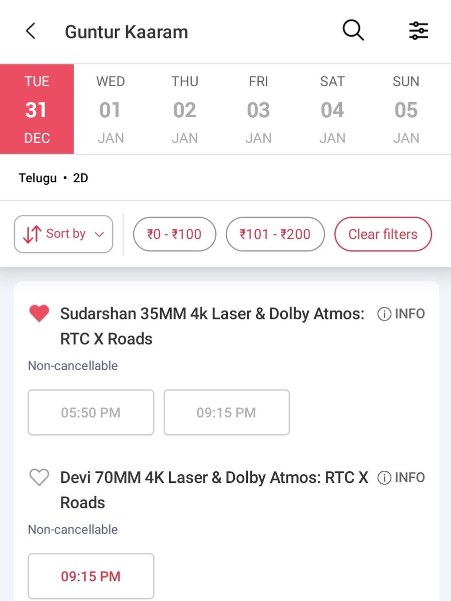 LetsXOtt's tweet photo. GunturKaaram Special Shows are setting the stage for an epic New Year celebration! 🎉🔥

Online bookings are selling out at lightning speed as fans gear up to welcome the New Year with this electrifying experience.

Book your tickets now before they’re gone—let’s make this New Year unforgettable with #GunturKaaram! 💥

@urstrulyMahesh