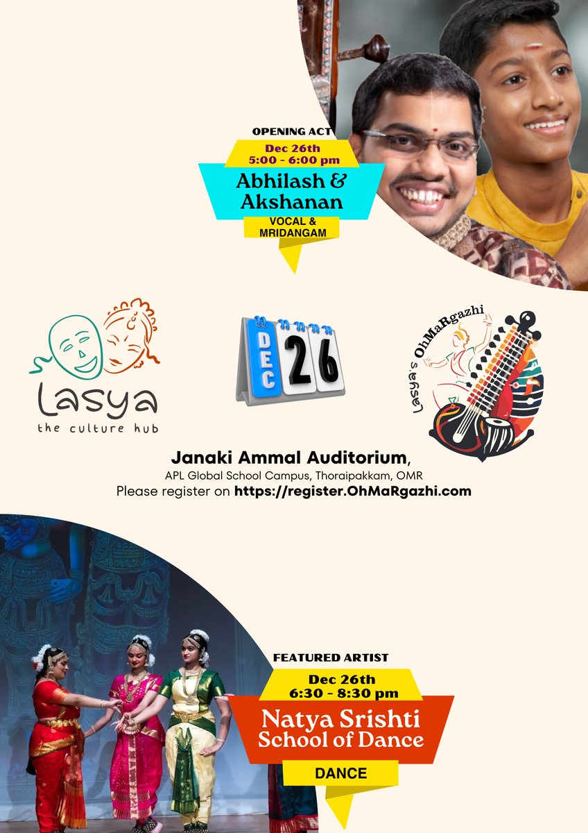 OhMaRgazhi Event - 26 December 2024

#decemberconcerts #margazhiseason #chennaiconcert #carnaticmusic #indianmusic #indianclassicalmusic #music #india #carnatic #indianart #indiandance #rhythm #classicalmusic #liveconcert