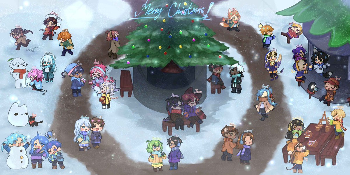 Merry Christmas everyone!!! 🎄🎄

This amazing art piece was a gift from my friend <a href="/MARUUYUH/">M4RUUYUH</a> !! Omg it love it!
It’s dedicated to my friends from my server! 

Can you spot where I am!