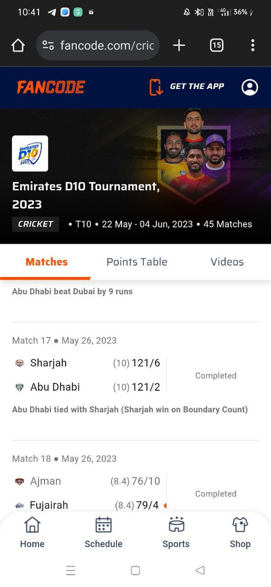wolf_of_wadala's tweet image. See last year matches of emirates d 10 after one month they updated on boundry count u have to consider source of truth on official tournament  website why u consider fancode they are  always not  true ?