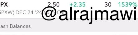 هذا من فضل ربي 
الربح المحقق هو ١٥٣٩٪

انا كنت شاك وانتظرت التسوية بعد الاغلاق "cash settlement” 
حيث لقطت العقود قبل الاغلاق بساعه يوم كان سعره يترنح بين ١٥ سنت الى ٣٠ سنت . وقلت ياتصيب ياتخيب 😅

—

ملاحظه١ : المضاربه بعقود الاوبشن عالي المخاطر وماعندي توصيات 

ملاحظه  ٢: حاليا