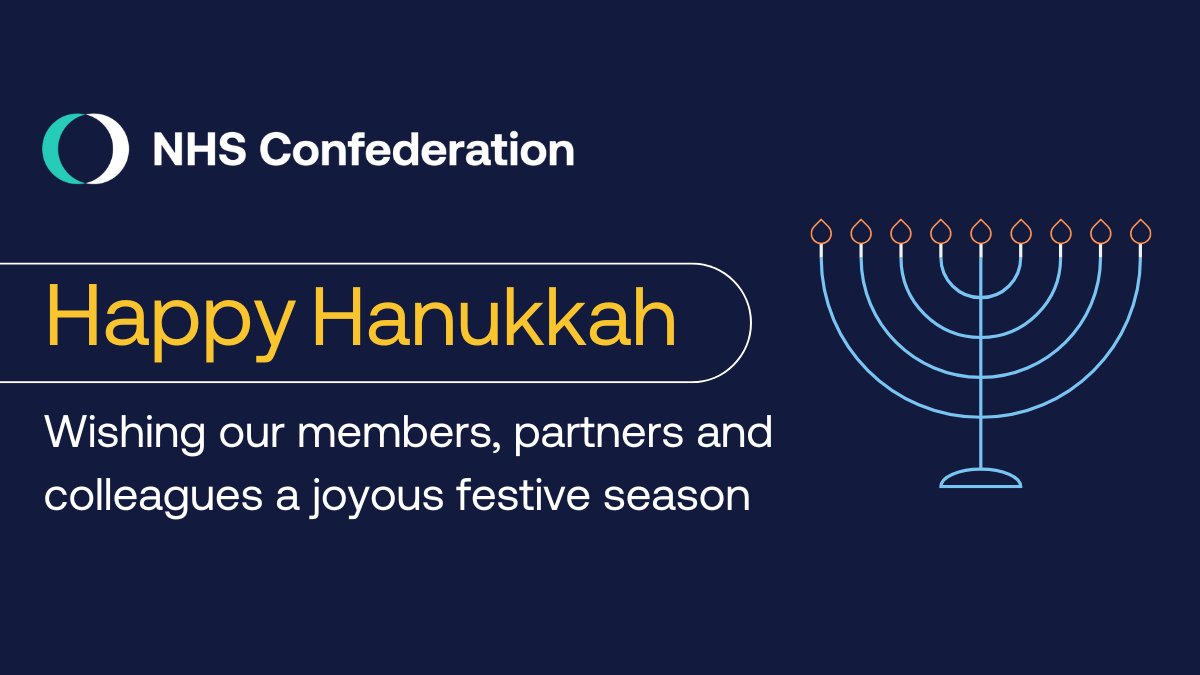 Happy Hanukkah to everyone celebrating, from all of us at the NHS Confederation 🕎