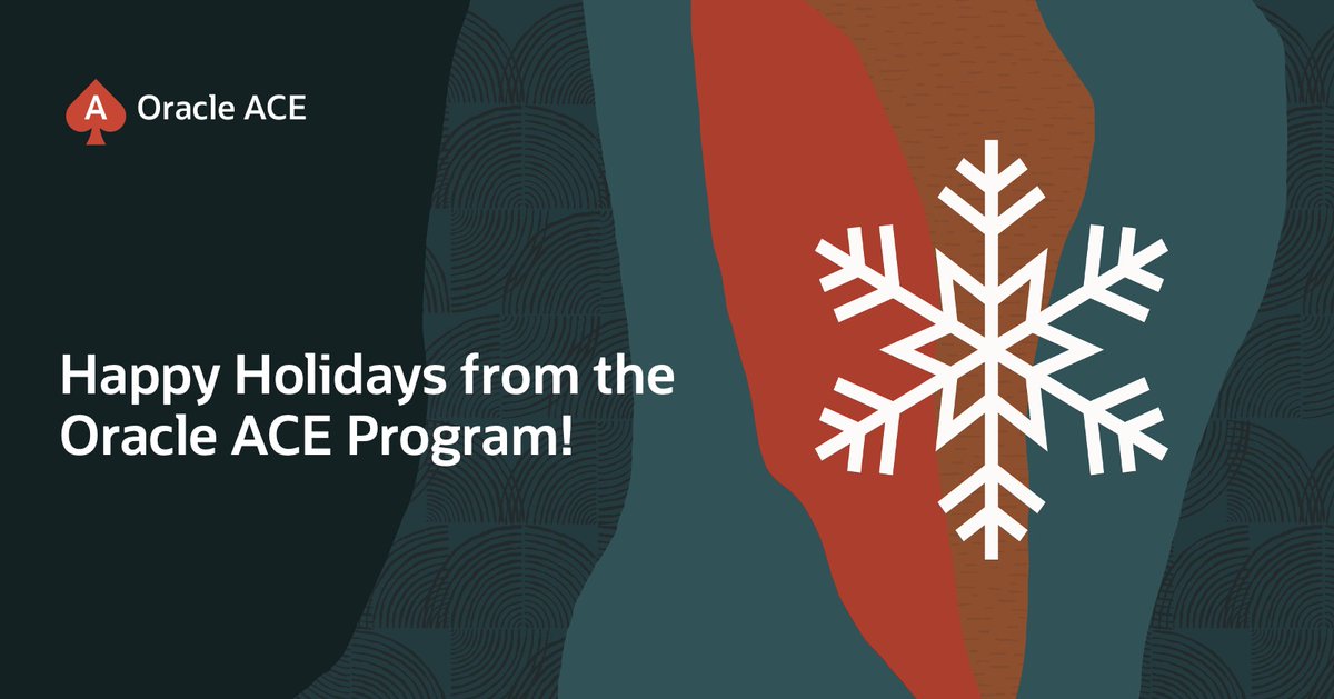 Oracle ACE Program (@oracleace) on Twitter photo We wish you a happy holiday season, lots of health, and many great achievements! ♠️ 
Thanks for being part of this amazing community and for everything you are doing! 
Happy Holidays! 
#OracleACE We wish you a happy holiday season, lots of health, and many great achievements! ♠️ 
Thanks for being part of this amazing community and for everything you are doing! 
Happy Holidays! 
#OracleACE