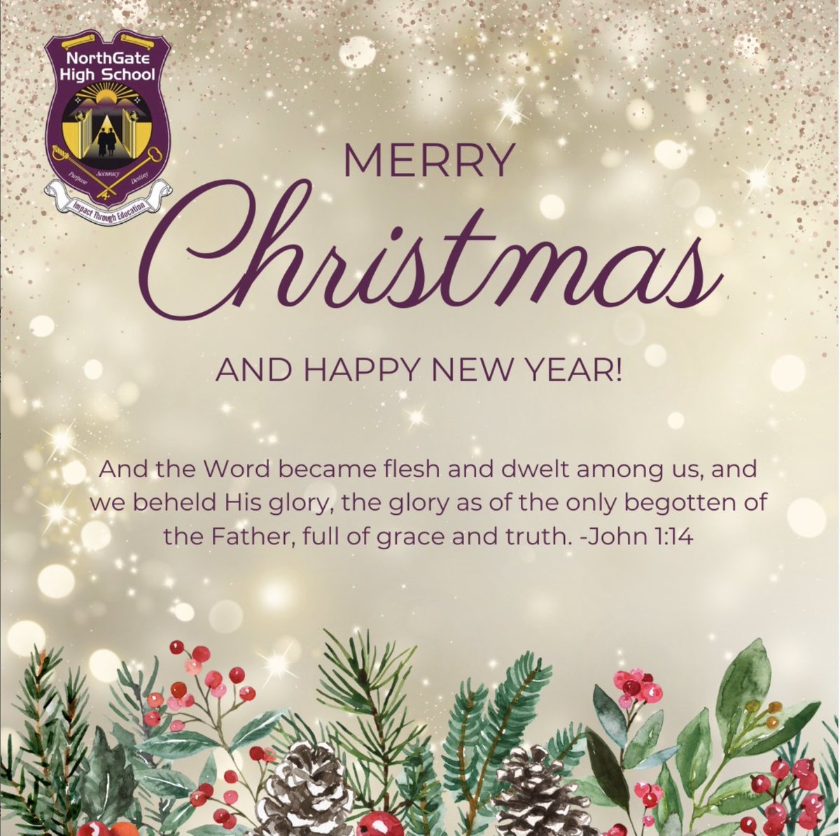 NorthGateHigh's tweet image. 🎄✨ Wishing our NorthGate High family a season filled with joy, love, and the light of Christ! Merry Christmas from all of us to you! 🌟❤️
 #NorthGateHigh #MerryChristmas #ChristIsTheReason