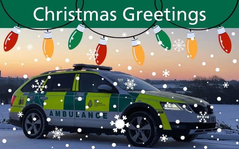 APJ80's tweet photo. Merry Christmas from @EMASNHSTrust  Brackley Ambulance Station.  Hope you all have an enjoyable day 🎄 we’re here for you if you need us but please only call in an emergency. https://t.co/2xlOzgtJDc
