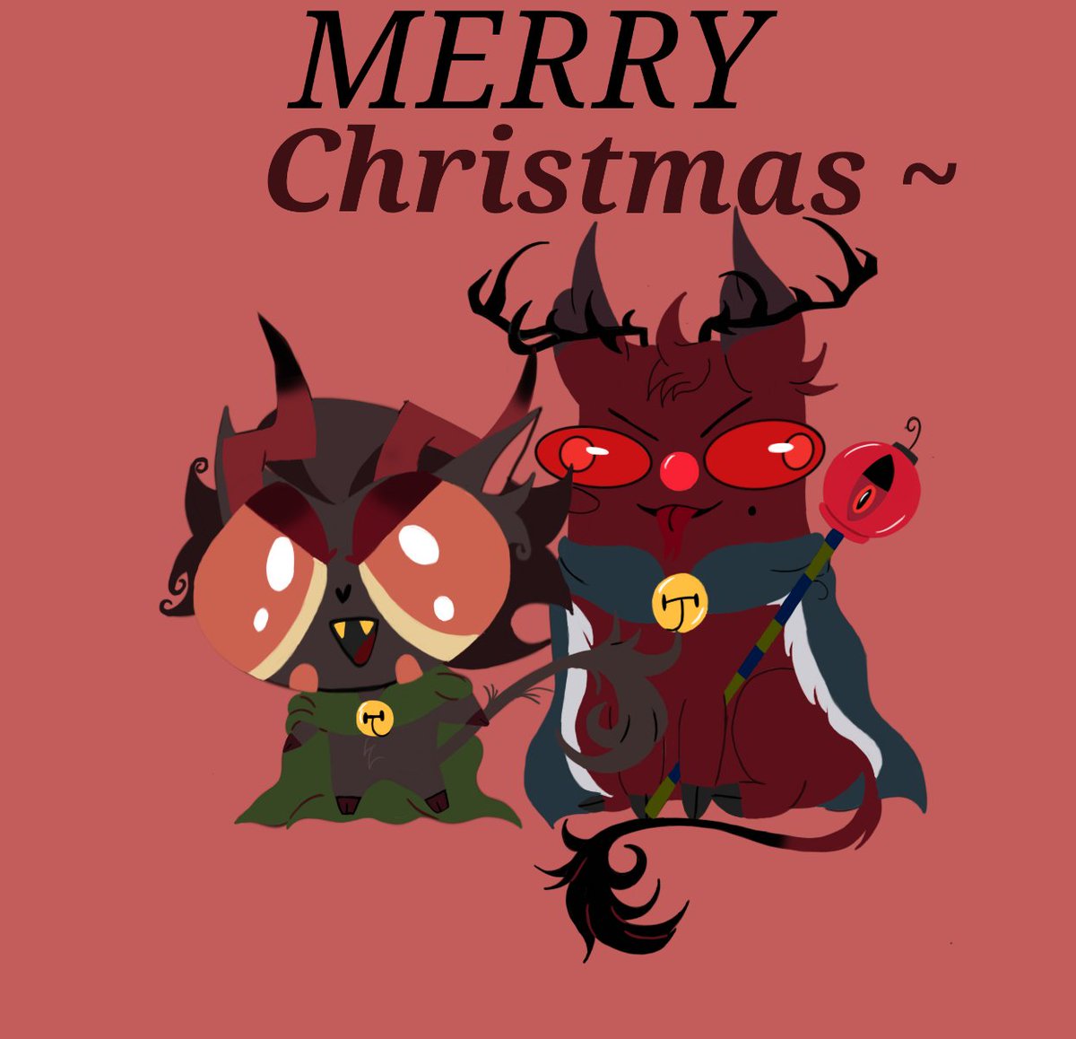 #radioapple  Merry Christmas here is a gift for my spoon <a href="/doodlesoftea/">tea</a>  one of my best friends online I love you!!! Here is krampas and his deer !!!