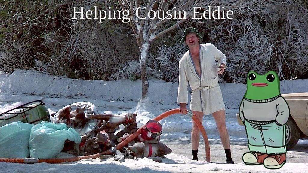 You never know what you might wake up to on Christmas morning, so a #chillfwog do what he gotta do.