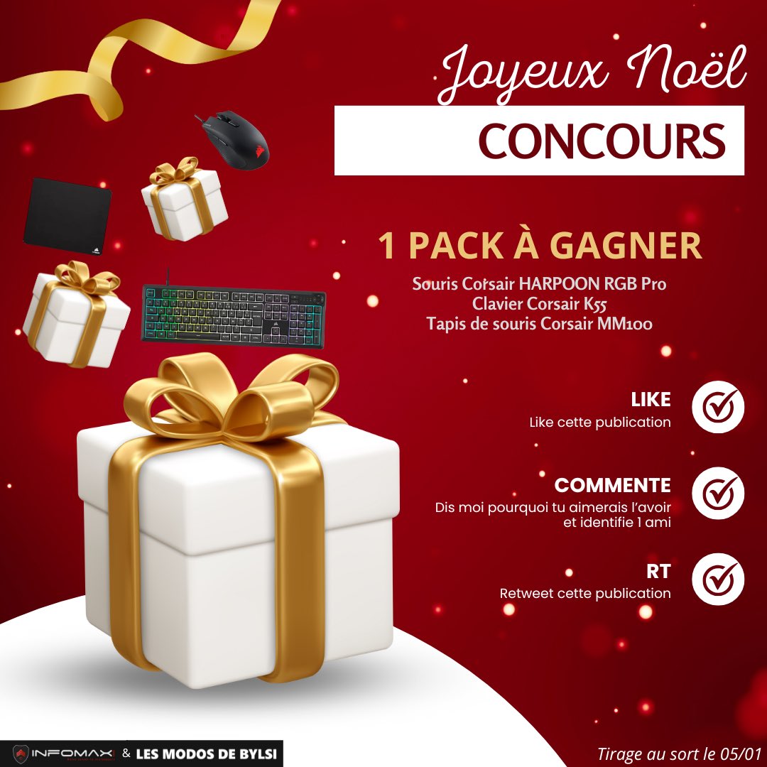 bylsi (@bylsiii) on Twitter photo 🎄✨ Giveaway de Noël avec le soutien de <a href="/Infomax_Paris/">Infomax Paris</a> ! 🎁
1. Suis moi sur Twitter
2. Aime ce tweet
3. Commente le tweet
4. Retweet ce post
📅 Tirage au sort le 5 janvier en direct sur mon live Twitch, avec 3 autres packs à gagner en live ! 🎄✨ Giveaway de Noël avec le soutien de <a href="/Infomax_Paris/">Infomax Paris</a> ! 🎁
1. Suis moi sur Twitter
2. Aime ce tweet
3. Commente le tweet
4. Retweet ce post
📅 Tirage au sort le 5 janvier en direct sur mon live Twitch, avec 3 autres packs à gagner en live !