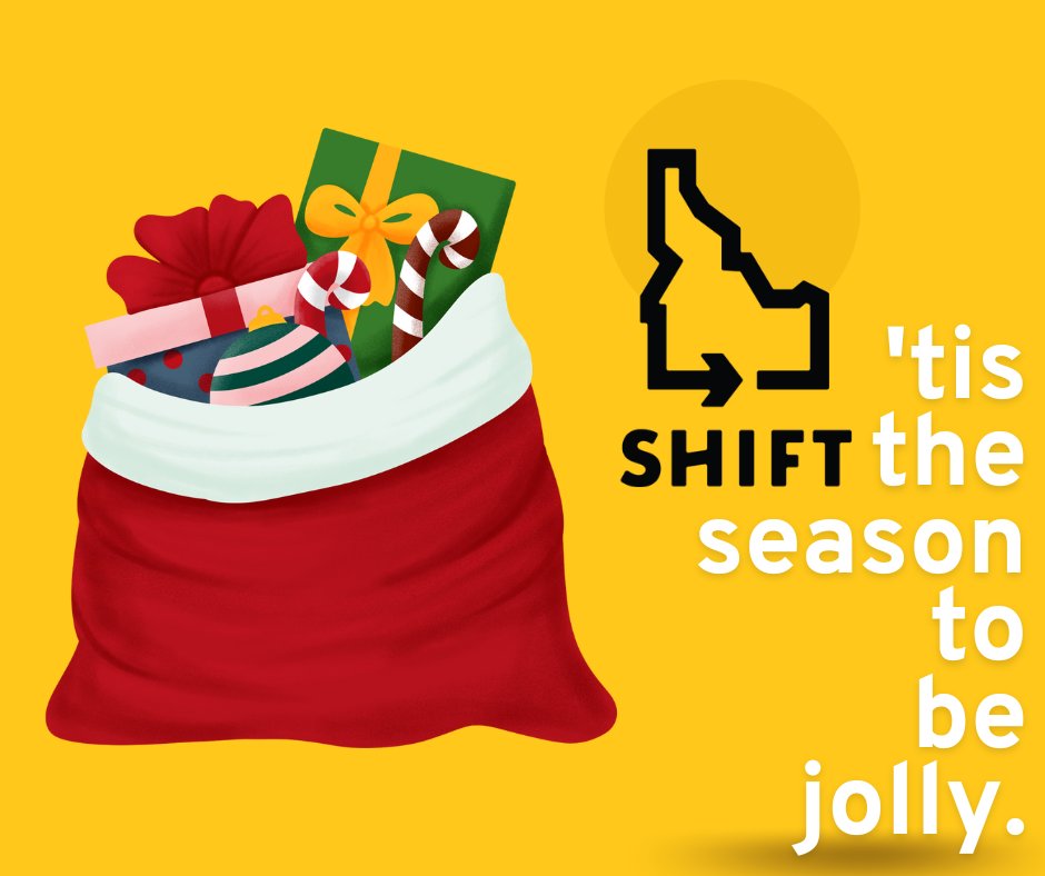 ‘Tis the season to be jolly—and responsible! Whether you're celebrating with friends, family, or coworkers, make sure to shift your plans toward safety. Arrange a sober ride home &amp; spread cheer responsibly this holiday season.  #ShiftIdaho #TisTheSeason #DriveSober #HolidaySafety
