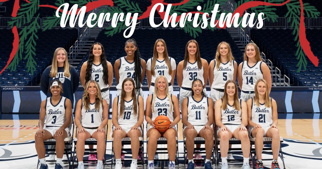 Merry Christmas from the Butler Women’s Basketball team! May your holidays be filled with buckets of joy. 🎄🐶