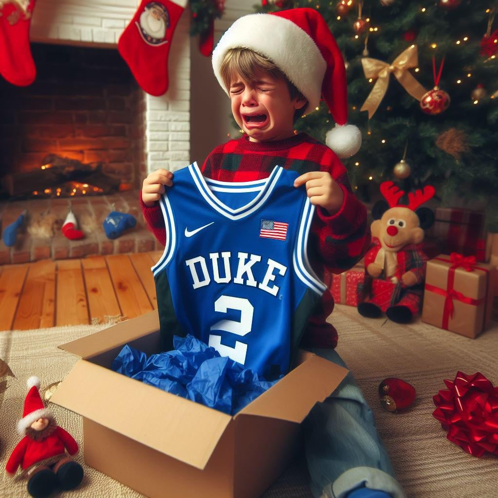 Merry Christmas Everyone! I hope you have a blessed day with your family and always feel thankful that you woke up not being a dook fan. Peace and Blessings 🩵🎄