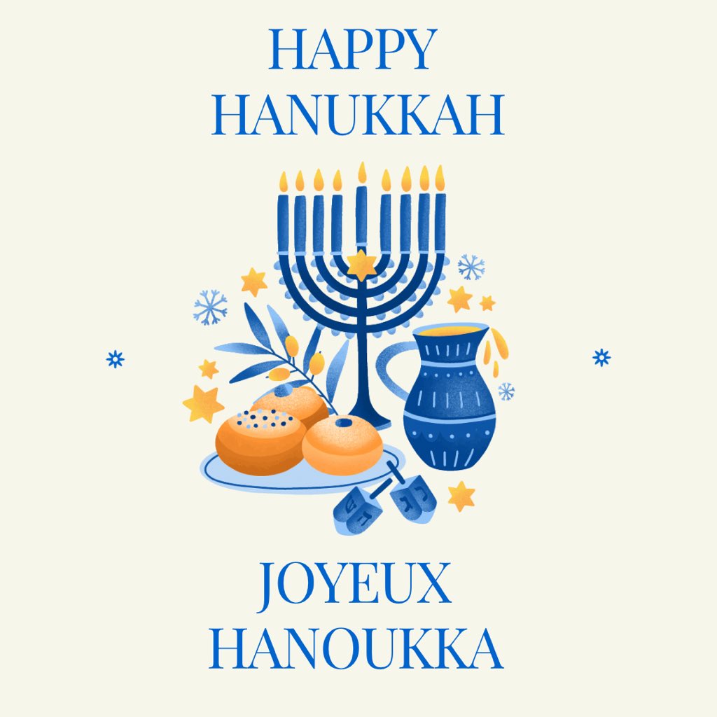 Chag Hanukkah Sameach ! Au nom du conseil municipal de Fredericton, je souhaite à tous ceux qui célèbrent Hanukkah une journée remplie de paix, d'amour et de gentillesse. 🕎🕎