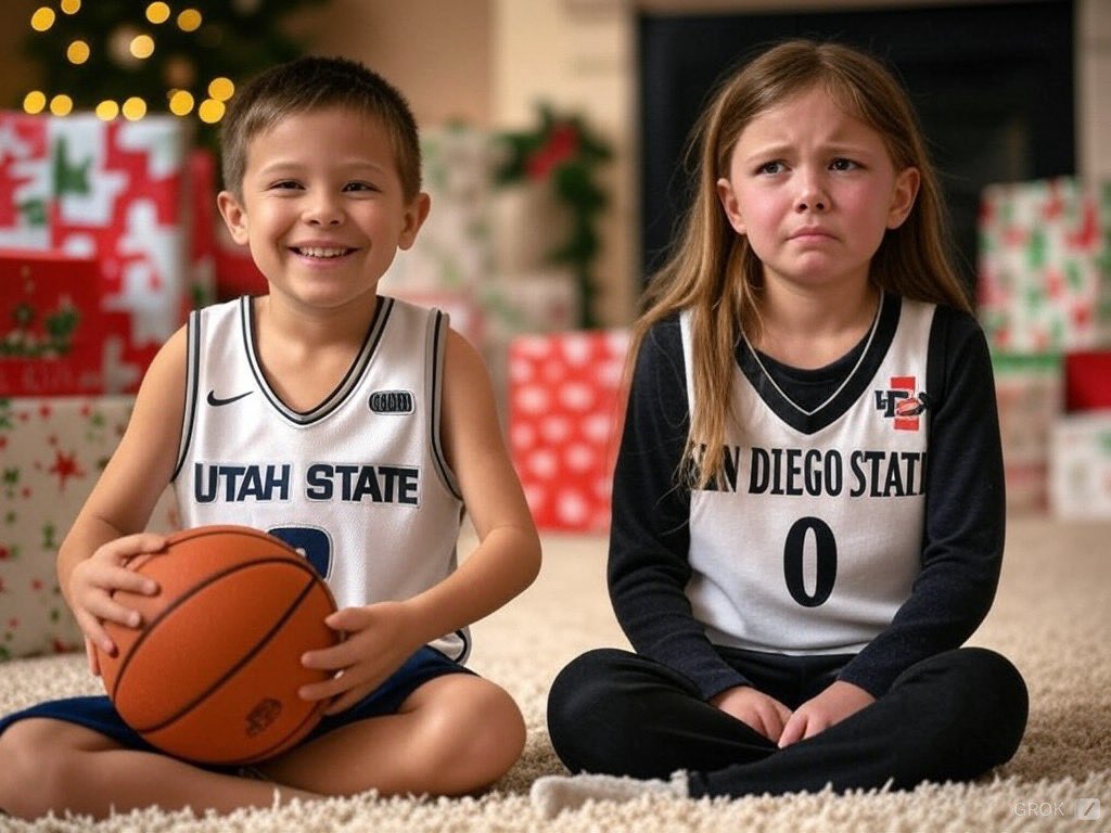 Live look into Christmas morning currently. Some kids are VERY disappointed in getting San Diego State jerseys