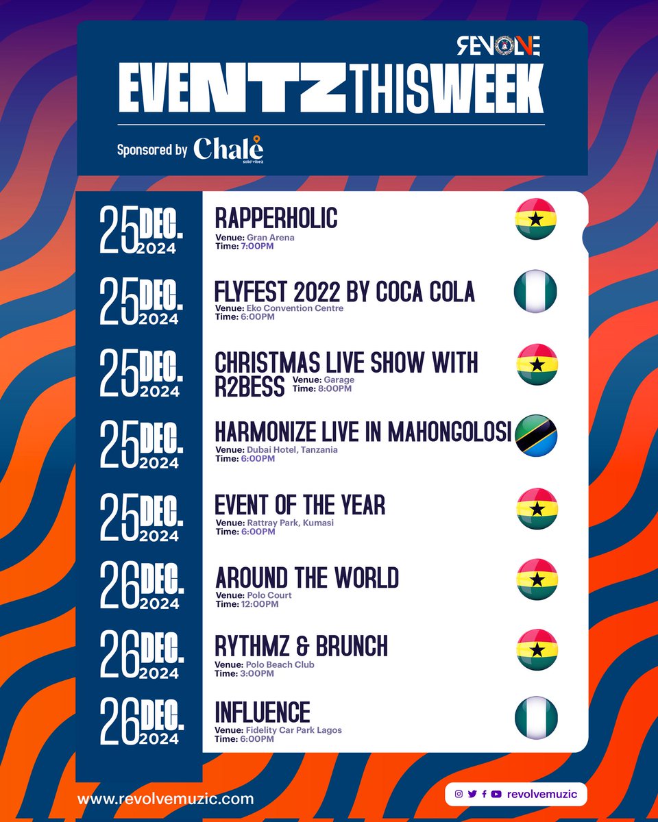 RevolvePlus's tweet image. We are not done yet. The festive vibes in Ghana are in full swing, and we at Revolve Muzic are here to keep you updated on all the action! 🇬
From electrifying concerts to cultural celebrations, we’ve got everything you need to know.
