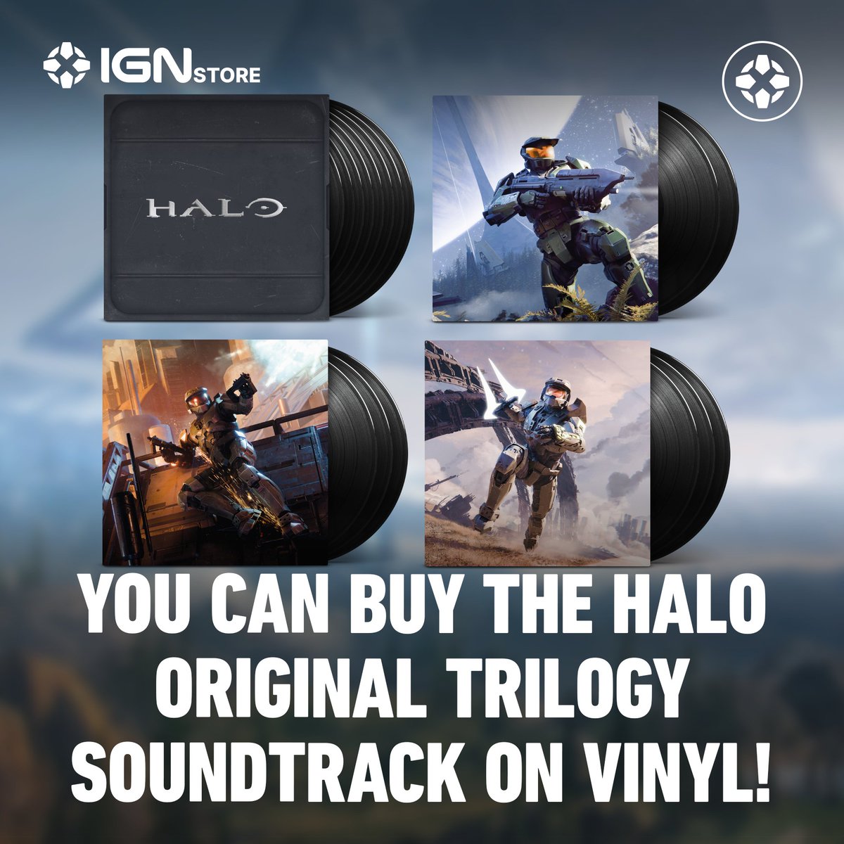IGN's tweet image. Relive the epic battles and timeless themes of Halo with the original series soundtrack on vinyl! Featuring the iconic music of Combat Evolved, Halo 2, and Halo 3, each remastered track brings the legacy to life on heavyweight LPs.

Get ready to suit up and feel the legend:…