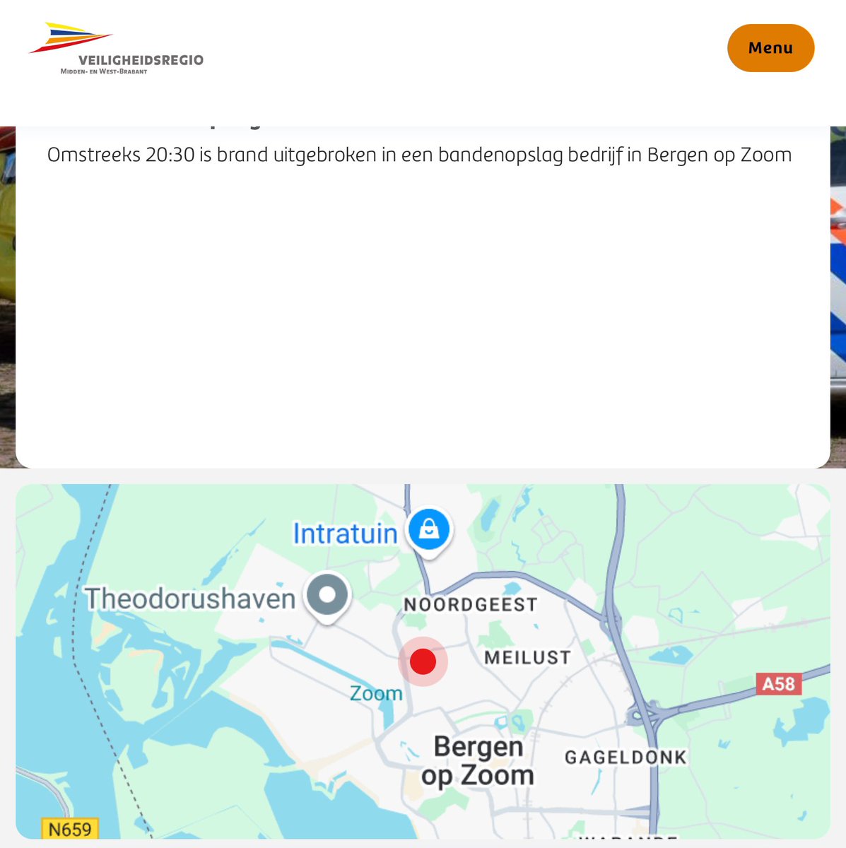 Brand in bandenopslag bedrijf Bergen op Zoom